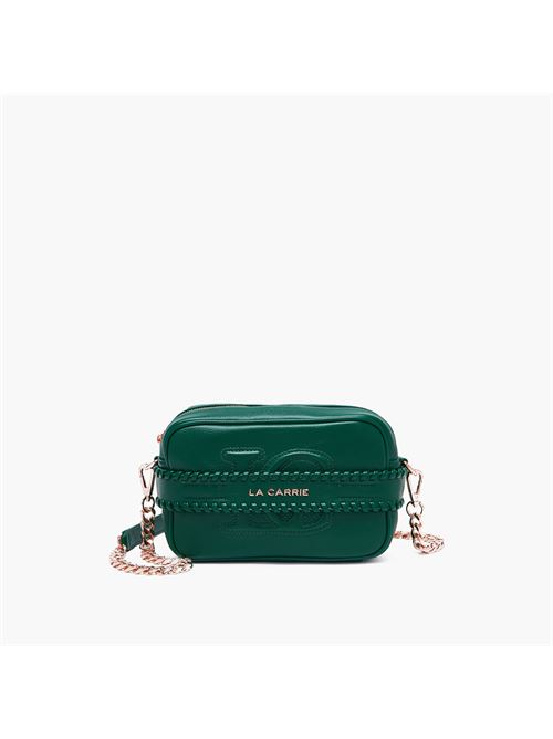 borsa a spalla logo cuoio La carrie | 132M-PA-270-TBS\GREGREEN